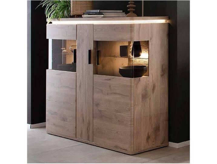 Highboard mit Glast�ren in Wildeichefarben LED Beleuchtung Highboard mit Glast�ren in Wildeichefarben LED Beleuchtung von Kauf-Unique Marketplace