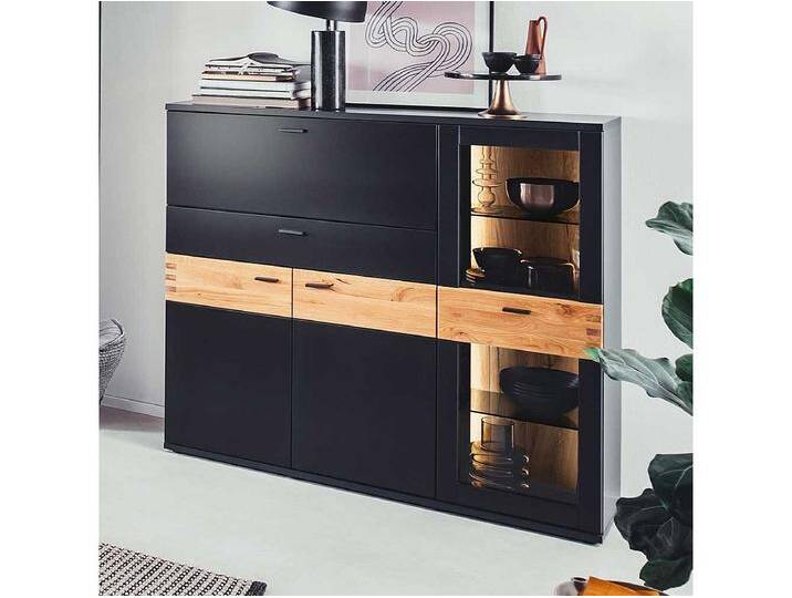 Hochwertiges Esszimmer Highboard in Wildeichefarben Schwarzgrau Hochwertiges Esszimmer Highboard in Wildeichefarben Schwarzgrau von Kauf-Unique Marketplace