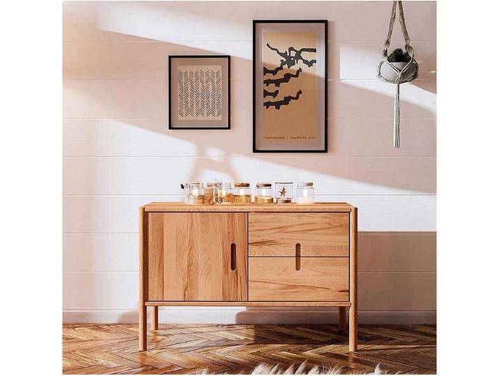 Holzkommode massiv in Wildbuchefarben zwei Schubladen und Tür Holzkommode massiv in Wildbuchefarben zwei Schubladen und Tür von Kauf-Unique Marketplace