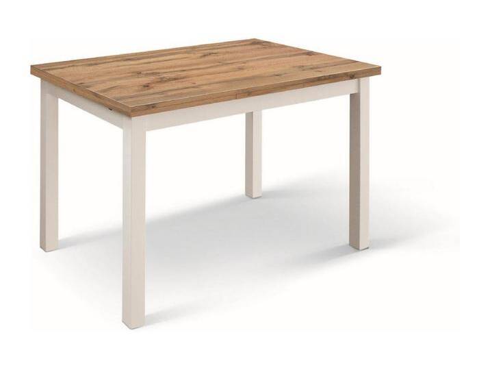 Holztisch in Eiche-Optik, weiße Beine, Verlängerung 110x70cm-190x70cm - POSITANO von Kauf-Unique Marketplace