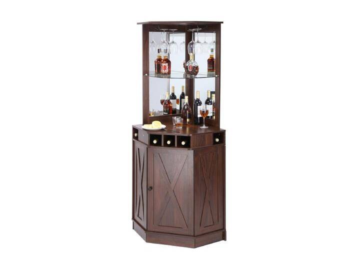 Industrie-Barregal SucceBuy , mit Halterung für Likörgläser und Gläser, Freistehende Kaffeebar aus Bauernholz für Wohnzimmer, Hausbar von Kauf-Unique Marketplace