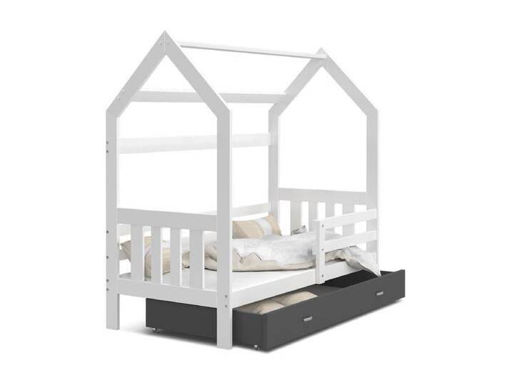 KINDERBETT aus Holz Montale 190x80 cm, Konstruktion weiß / grau Schublade KINDERBETT aus Holz Montale 190x80 cm, Konstruktion weiß / grau Schublade von Kauf-Unique Marketplace