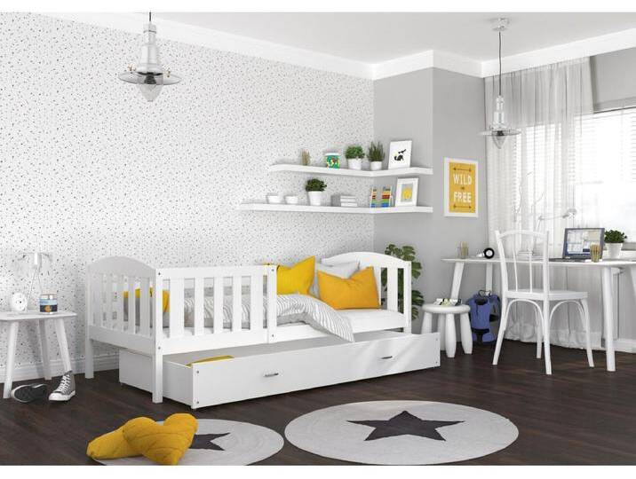 KINDERBETT mit Bettkasten Jacob 190x80 cm, weißer Korpus / weiße Schubladen von Kauf-Unique Marketplace