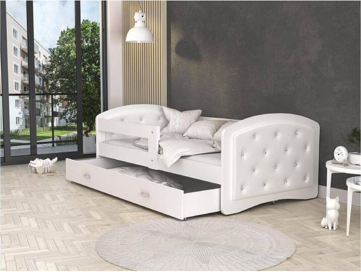 KINDERBETT mit Kristallen Pixie 180x80 cm, Weiss von Kauf-Unique Marketplace