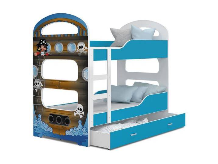 KINDERETAGENBETT mit Bettkasten Amigo 160x80 cm, Blau von Kauf-Unique Marketplace