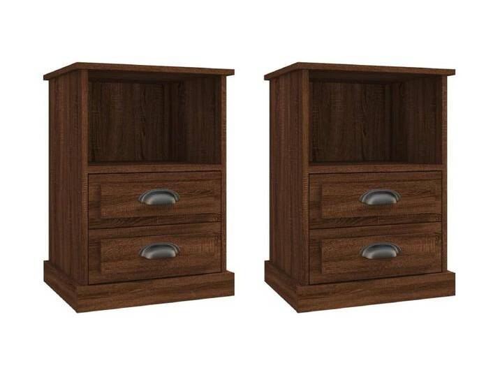 Karly Nachttische 2 Stk. Braun Eichen-Optik 43x36x60 cm von Kauf-Unique Marketplace