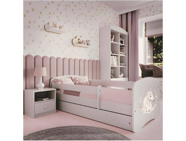 Kinderbett Pferd mit Schublade Weiß 180/80 Jugendbett von Kauf-Unique Marketplace
