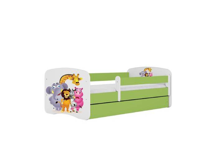 Kinderbett Zoo mit Schublade Grün 140/70 Jugendbett von Kauf-Unique Marketplace