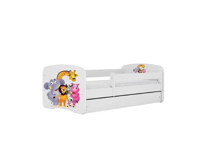 Kinderbett Zoo mit Schublade Weiß 140/70 Jugendbett von Kauf-Unique Marketplace
