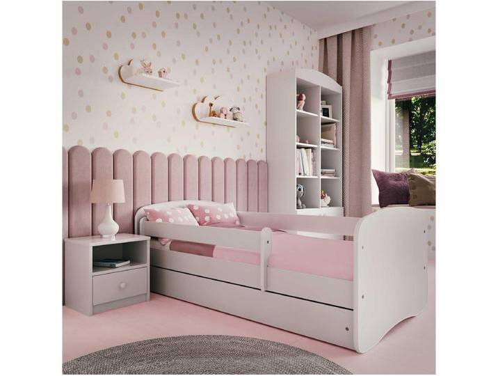 Kinderbett ohne Muster mit Schublade Weiß 160/80 Jugendbett von Kauf-Unique Marketplace