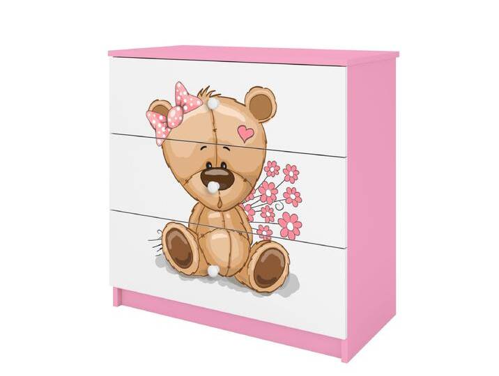 Kinderkommode mit Schubladen Teddybär Blumen in der Farbe Rosa Babydreams Kinderkommode mit Schubladen Teddybär Blumen in der Farbe Rosa Babydreams von Kauf-Unique Marketplace