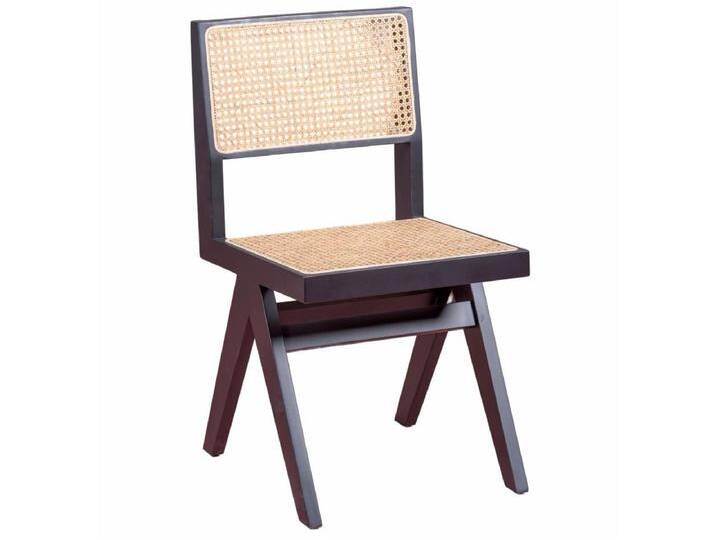 Klassischer Stuhl aus natürlichem Rattan und Eschenholz - Compass - Schwarz von Kauf-Unique Marketplace