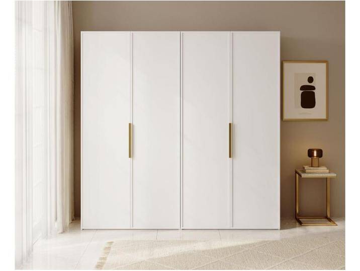 Kleiderschrank 4T mit Stange & Regalen - 200 cm - weiß - FRAME von Kauf-Unique Marketplace