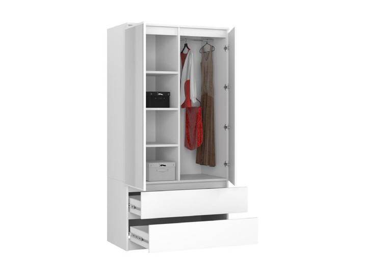 Kleiderschrank AKORD S90 mit Spiegel Weiß 90 cm 2 Türen 2 Schubladen 4 Ebenen B90 x H180 x T51 cm Kleiderschrank AKORD S90 mit Spiegel Weiß 90 cm 2 Türen 2 Schubladen 4 Ebenen B90 x H180 x T51 cm von Kauf-Unique Marketplace