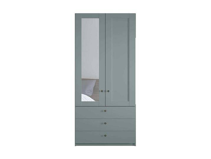 Kleiderschrank mit Spiegel links in Graugr�n 100 cm breit Kleiderschrank mit Spiegel links in Graugr�n 100 cm breit von Kauf-Unique Marketplace