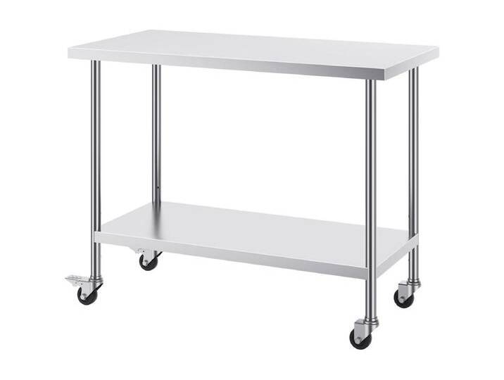 Koch Arbeitsplatte SucceBuy 61 x 122 cm, Gewerbliche Zubereitungsplatte mit 4 Rollen von Kauf-Unique Marketplace