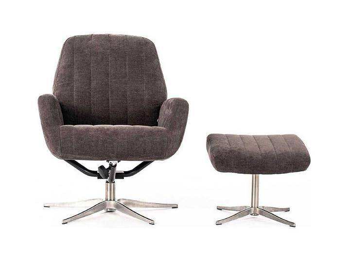 Komfortsessel in Dunkelgrau Webstoff Fußhocker (zweiteilig) von Kauf-Unique Marketplace