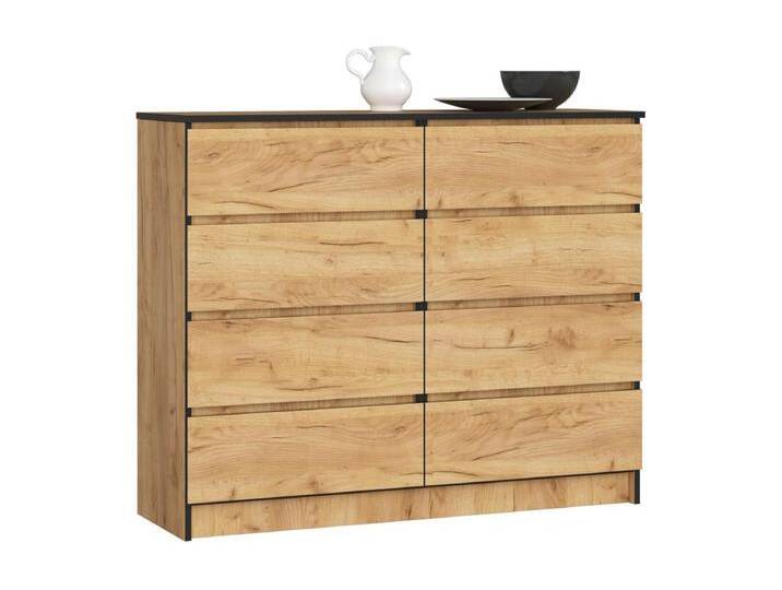 Kommode AKORD K120 Eiche Craft 120 cm 8 Schubladen B120 x H99 x T40 cm von Kauf-Unique Marketplace