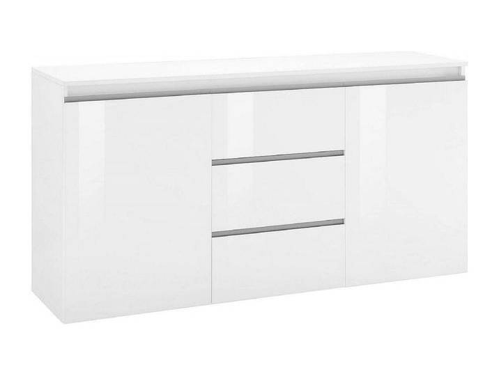 Kommode Dcaccam, Design-Sideboard mit 2 Türen 3 Schubladen, Wohnzimmer-Buffet, Küchen-Sideboard, 100% Made in Italy, cm 150x40h81, glänzend weiß von Kauf-Unique Marketplace