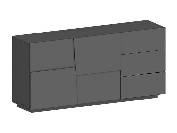 Kommode Ddalessi, Wohnzimmer-Buffet, Wohnzimmer-Kommode mit 2 Türen und 3 Schubladen, 180x44x86 cm, Anthrazit von Kauf-Unique Marketplace