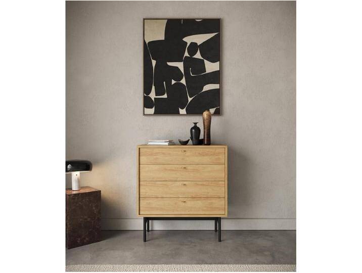 Kommode mit 4 Schubladen - Holzoptik Hickory Natur - 85 cm - OLAR von Kauf-Unique Marketplace