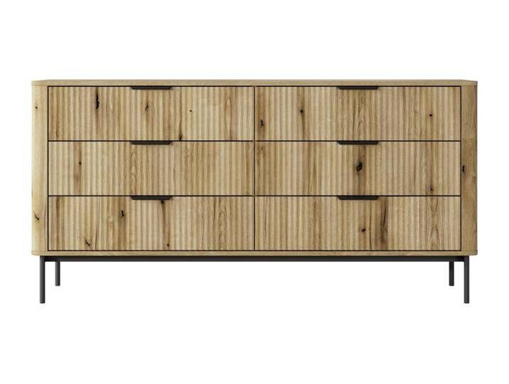 Kommode: 6 Schubladen, Evoque-Eiche, schwarze Füße, 81,2 x 163,2 x 38 cm Kommode: 6 Schubladen, Evoque-Eiche, schwarze Füße, 81,2 x 163,2 x 38 cm von Kauf-Unique Marketplace