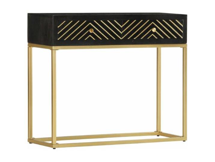 Konsolentisch Schwarz und Golden 90x30x75 cm Mango Massivholz von Kauf-Unique Marketplace