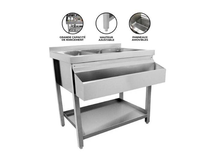 KuKoo Gastro Edelstahl Cocktail Station Barmixertheke Bar Theke mit Eisbehälter 85cm (H) x 55cm (L) x 85cm (B) von Kauf-Unique Marketplace
