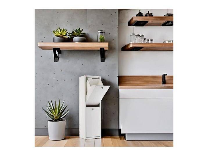 Küchenabfalleimer - Mülltrennungssystem mit 2 Fächern à 20 Litern - Maße: 28,7 cm (B) x 97 cm (H) x 27,3 cm (T) - Farbe: Weiß - LUA von Kauf-Unique Marketplace