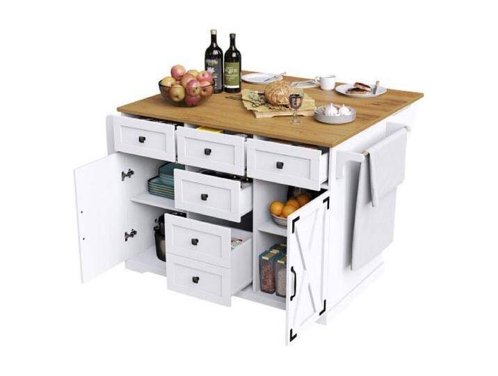 Kücheninsel, Servierwagen mit Stauraum, Mobiler Buffetschrank, Küchenwagen für Küche von Kauf-Unique Marketplace