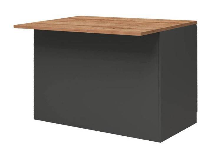 Kücheninsel Daffaticat, Mehrzweckschrank, Küchenzeile Schrank, Zusätzlicher Tisch, 100 % Made in Italy, 125 x 90 x 90 cm, Anthrazit und Eiche von Kauf-Unique Marketplace