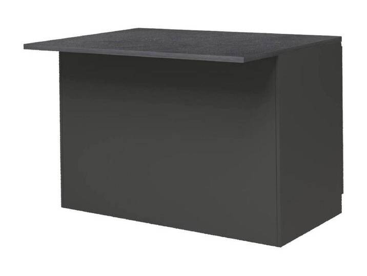 Kücheninsel Daffaticat, Mehrzweckschrank, Küchenzeile Schrank, Zusätzlicher Tisch, 100 % Made in Italy, 125 x 90 x 90 cm, Anthrazit und Schiefer von Kauf-Unique Marketplace