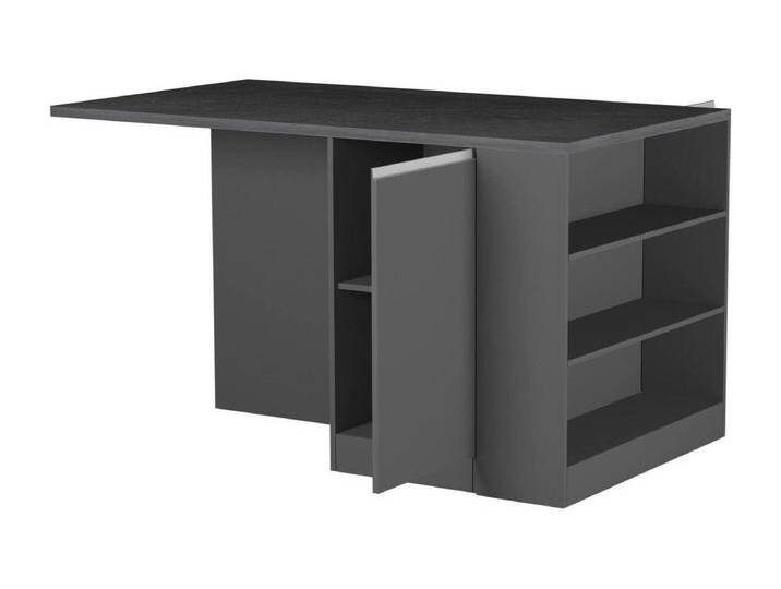 Kücheninsel Dcannaval, Mehrzweckschrank, Küchenzeile Schrank, Zusätzlicher Tisch, 100 % Made in Italy, 160 x 90 x 90 cm, Anthrazit und Schiefer von Kauf-Unique Marketplace