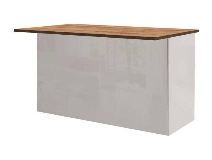 Kücheninsel Dcarnelo, Mehrzweckschrank, Küchenzeile Schrank, Zusätzlicher Tisch, 100 % Made in Italy, 155 x 90 x 90 cm, glänzendes WeiÃŸ und Eiche von Kauf-Unique Marketplace