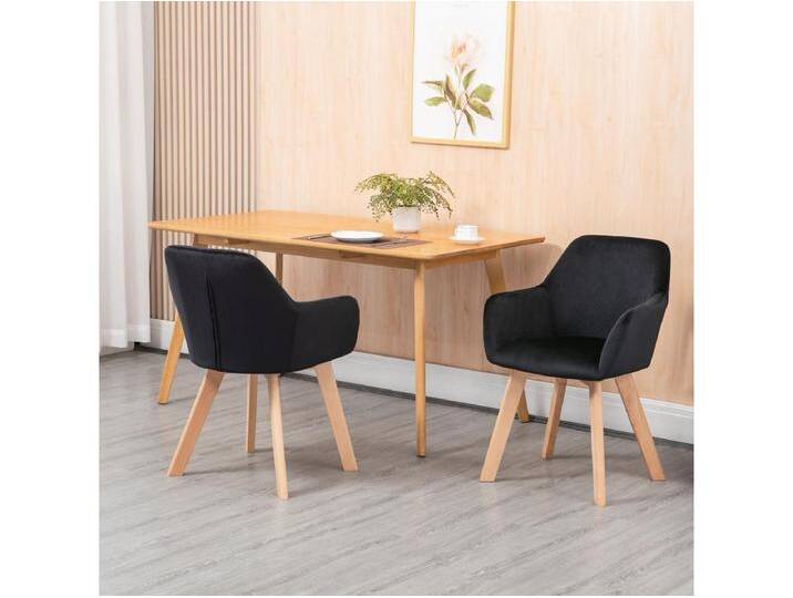 Küchenstühle 2er-Set, ergonomisch mit verlängerten Armlehnen und Rückenlehne, bis 120 kg, Polyester und Holz, Schwarz Küchenstühle 2er-Set, ergonomisch mit verlängerten Armlehnen und Rückenlehne, bis 120 kg, Polyester und Holz, Schwarz von Kauf-Unique Marketplace