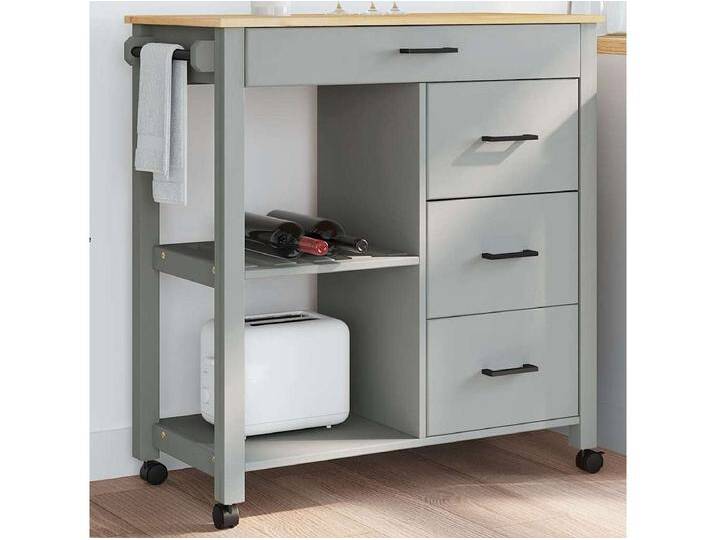 Küchenwagen MONZA 84x40x88,5 cm Massivholz Kiefer von Kauf-Unique Marketplace