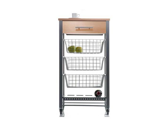 Küchenwagen mit Rädern, Küchentrolley - Farbe Grau Inox - Buche - 88,5*48*33 cm - DIANA Küchenwagen mit Rädern, Küchentrolley - Farbe Grau Inox - Buche - 88,5*48*33 cm - DIANA von Kauf-Unique Marketplace