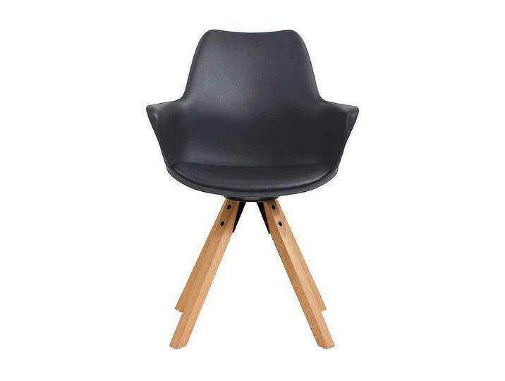 Kunststoff Schalenstühle Dunkelgrau im Skandi Design Armlehnen (2er Set) von Kauf-Unique Marketplace