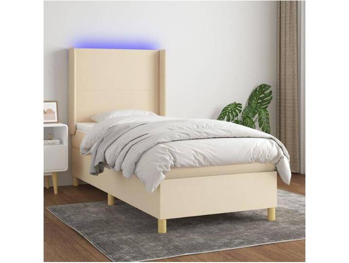 LED-Boxspringbett mit Matratze,Bett für Schlafzimmer Creme 90x200 cm Stoff -CFW87089 von Kauf-Unique Marketplace