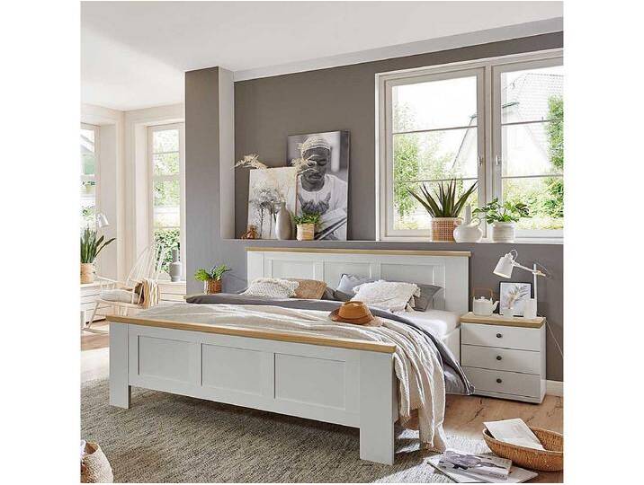 Landhaus Bett 160 cm in Weiß und Eiche Bianco Made in Germany Landhaus Bett 160 cm in Weiß und Eiche Bianco Made in Germany von Kauf-Unique Marketplace