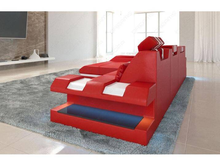 Leder Ecksofa Apollonia L Form Ledermix Echt/Kunstleder Rot Weiß Links Leder Ecksofa Apollonia L Form Ledermix Echt/Kunstleder Rot Weiß Links von Kauf-Unique Marketplace