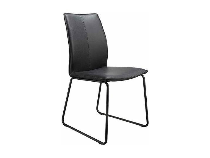 Leder Esszimmerstuhl in Schwarz Metallb�geln (2er Set) von Kauf-Unique Marketplace