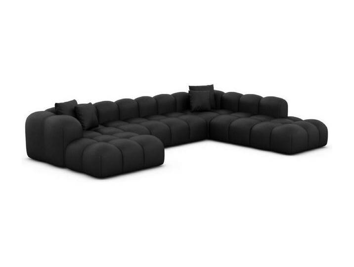 Leder Wohnlandschaft Formentera XXL Kunstleder Schwarz Rechts von Kauf-Unique Marketplace