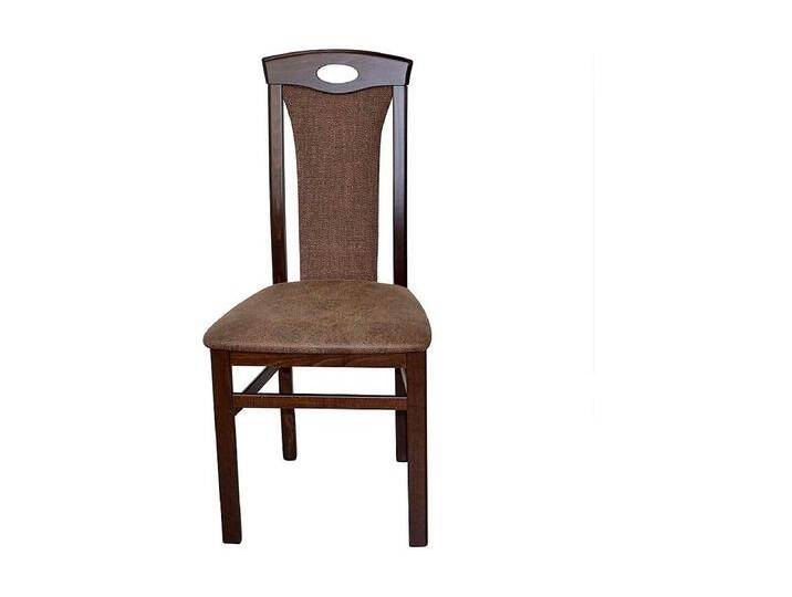 Lehnstuhl Set in Nussbaumfarben Bezug Braun (2er Set) von Kauf-Unique Marketplace