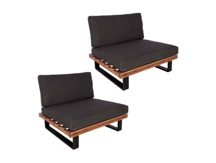 Lounge-Sessel MCW-H54 (2er-Set), Braun, Polster dunkelgrau von Kauf-Unique Marketplace