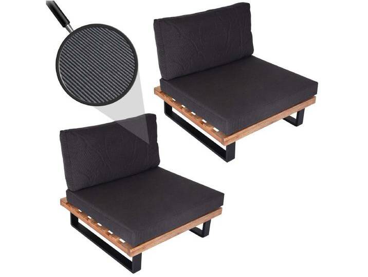 Lounge-Sessel MCW-H54 (2er-Set), Hellbraun, Polster dunkelgrau von Kauf-Unique Marketplace