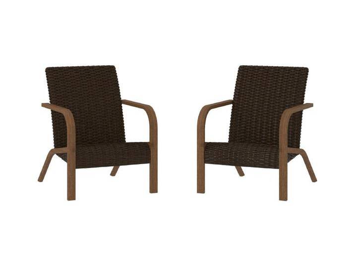 Loungesessel 2er Set aus Kunstharz Dunkelbraun von Kauf-Unique Marketplace