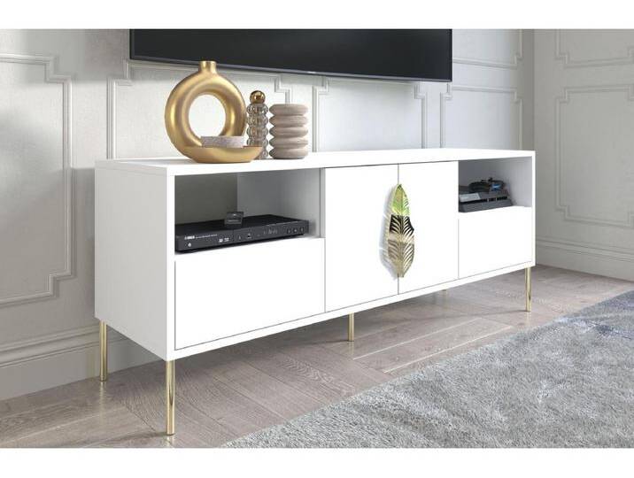 Lowboard Merlin, weiß, goldene details Lowboard Merlin, weiß, goldene details von Kauf-Unique Marketplace