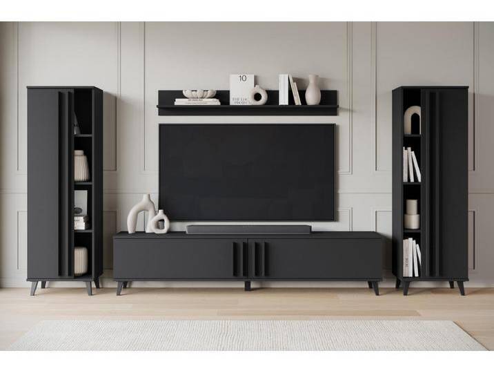 MINIO go for it, Wohnwand HURON I Schwarz von Kauf-Unique Marketplace