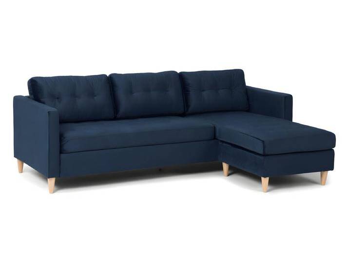 Marino Sofa BA2, Chaiselongue rechts oder links gewendet in Velour blau. von Kauf-Unique Marketplace